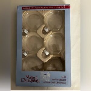 Glass (4 boxes) clear & frosted fillable ornaments for crafts. Assort •See Desc•